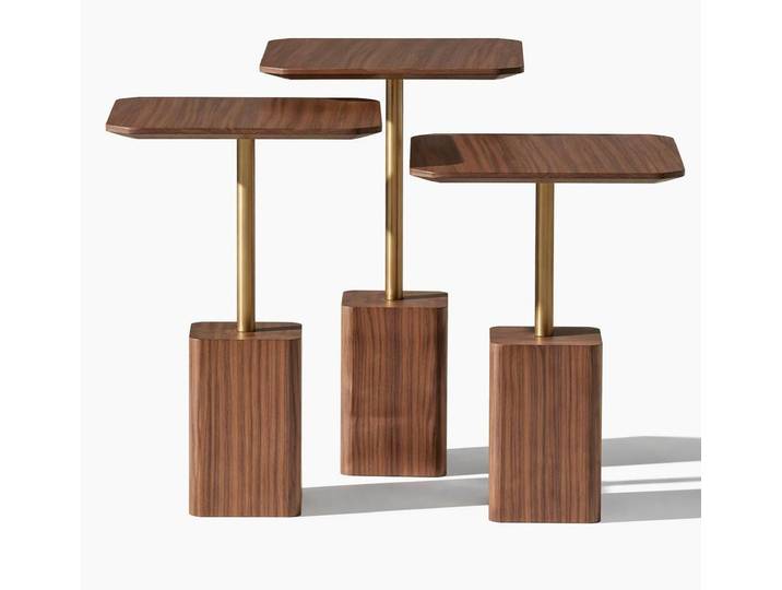 JVmoebel Beistelltisch 3x moderner Beistelltisch braun praktisch quadratisch neu, Made in Europa