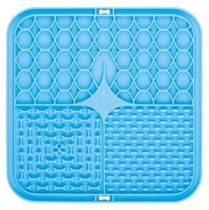 Uplift Essentials Silicone Pet Lick Mat Calming Bathing Distraction & Slow Feeding Training Plate blue