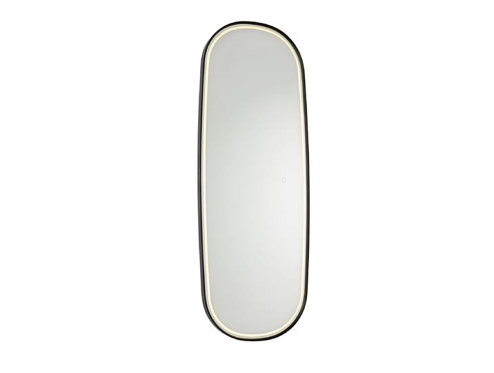 Miroir de salle de bain moderne noir avec LED et variateur