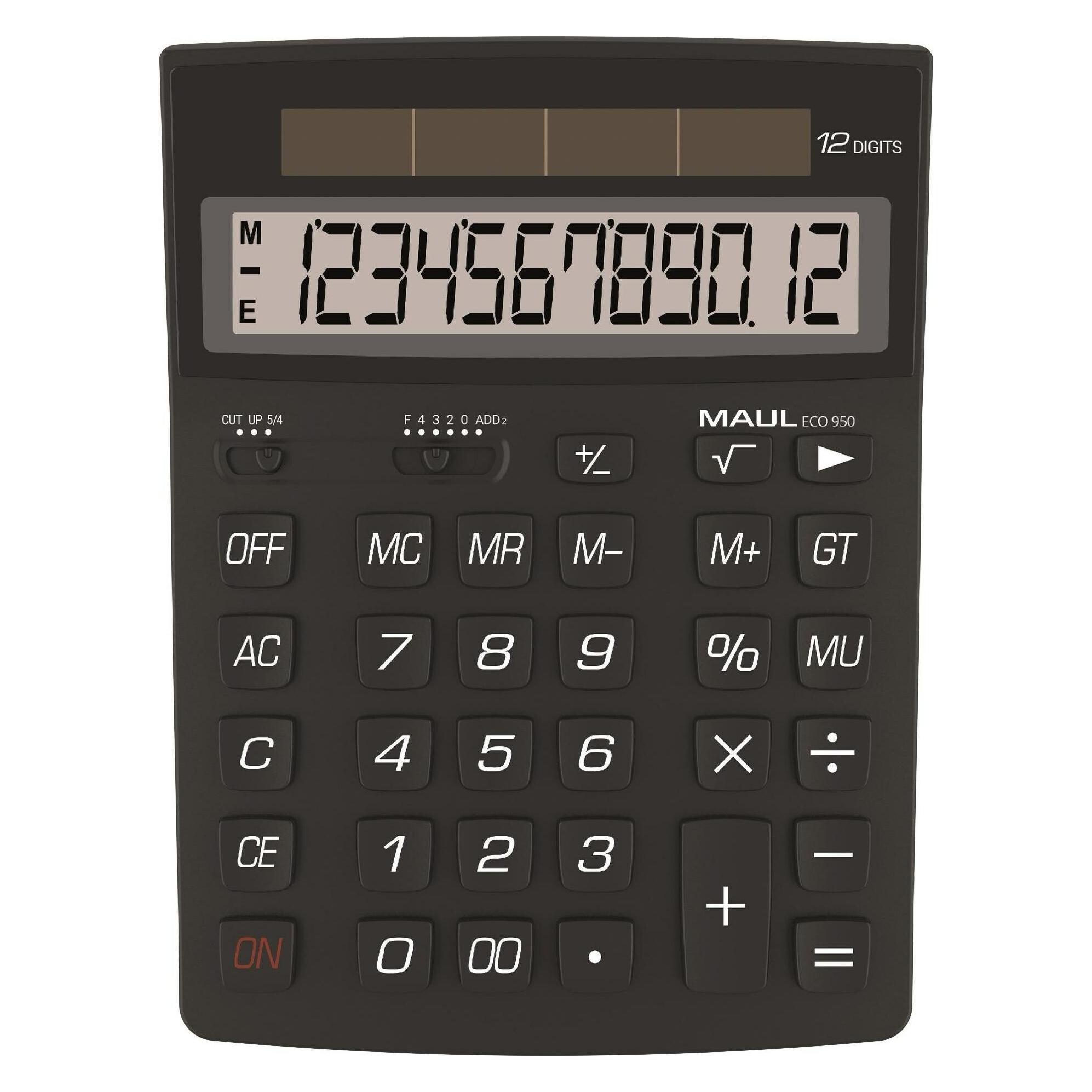Maul Tischrechner Solar ECO 950 schwarz (Solarenergie) (72689 90)