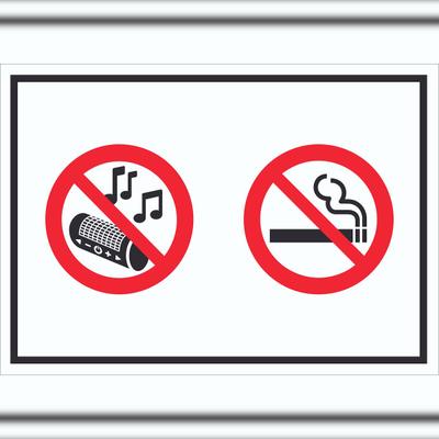 HB-Druck Schild Musik und Rauchen verboten Symbol A2 (420x594mm)