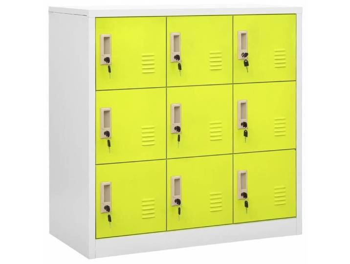 Armoire à Casiers Verrouillables Armoire de Rangement Organisateur de Rangement Armoire de Bureau Gris Clair et Vert 336443