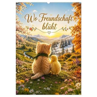 Wo Freundschaft blüht (Wandkalender 2027 DIN A2 hoch), CALVENDO Monatskalender