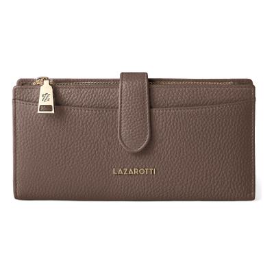Geldbörse LAZAROTTI "Bologna Leather Geldbörse Leder 20 cm", Damen, braun (taupe), Leder, Kleinlederwaren