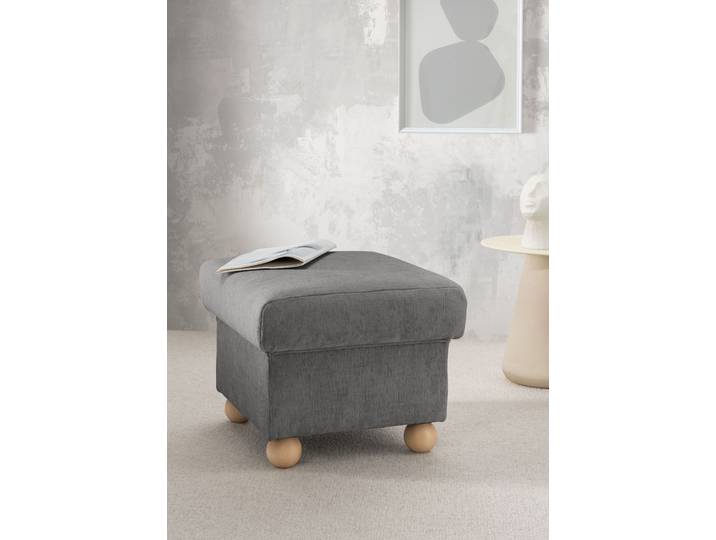 Hocker HOME AFFAIRE Torello , grau (grau, braun), B:56cm H:46cm T:56cm, 100% Polyester, Hocker, Hocker