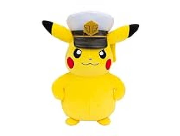 Pokémon Peluche Captain Pikachu Peluche Douce de 20 cm avec la Casquette de Captain et des détails Authentiques