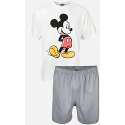 Pyjama Set Kurz - weiß/grau - XXL