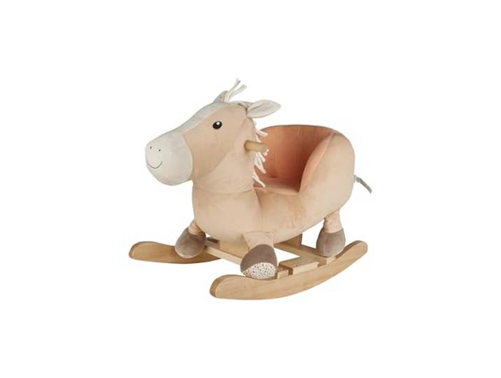 Sterntaler Schaukeltier Pferd Sunny - Schaukeltier aus samtig weichen Materialien - Schaukelpferd für Kinder mit Mähne und Schweif - Spielzeug Wippe für Baby und Kinder, lichtbeige