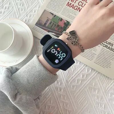 Fusion Finds Digital Watch For Men & Women Large Dial Sports Watch With Silicone Strap black