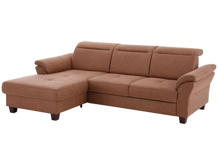 Ecksofa, 255x185 cm, Luxus-Microfaser, Braun, Recamiere Links, Klassisch, Home-affaire