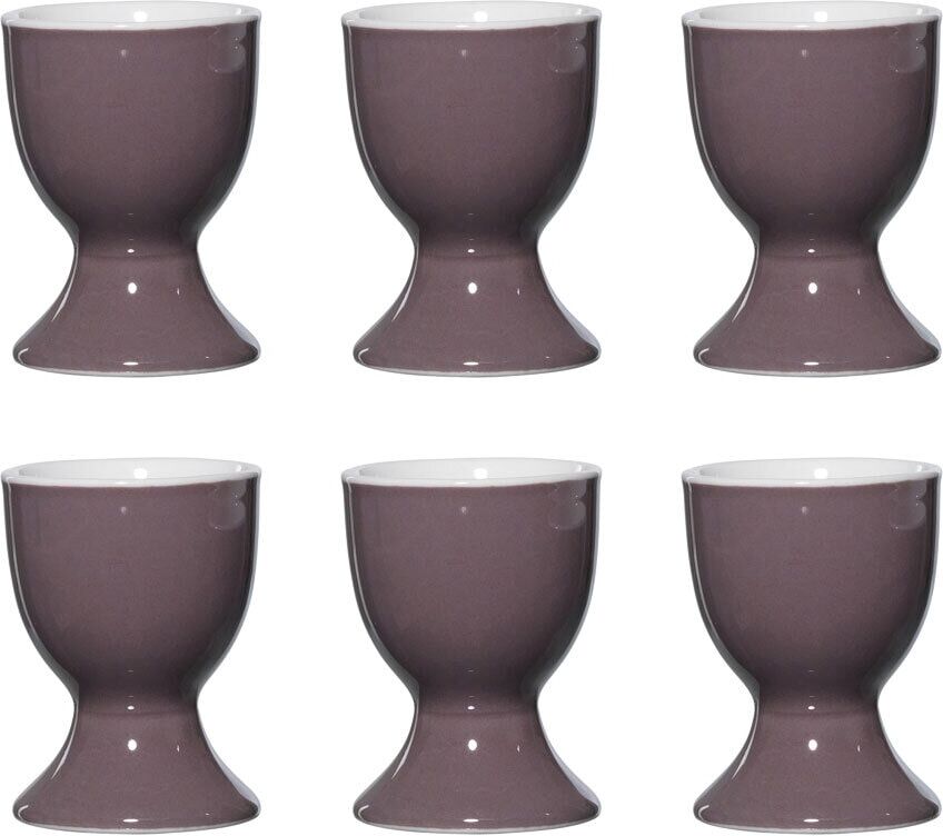 Eierbecher RITZENHOFF & BREKER "Eierbecher Doppio ø 5 cm 6er Set", braun (toffee), Porzellan, Eierbecher, Eierbecher