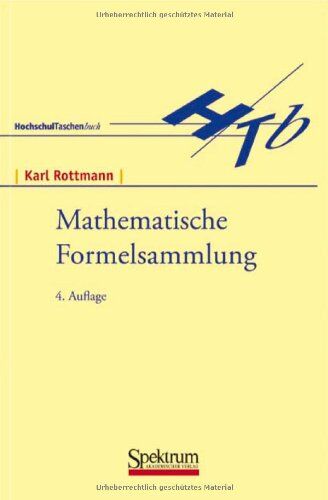 Karl Rottmann - B. I. Hochschultaschenbücher, Bd.13, Mathematische Formelsammlung - Preis vom 04.10.2026 03:51:26 h