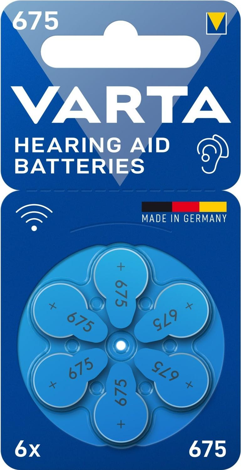 Varta Batterij voor hoortoestel type 675 / A675 / PR44, 6 stuks