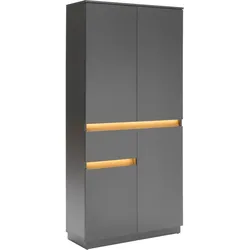 Vitrine Samu Anthrazit/Eichefarben