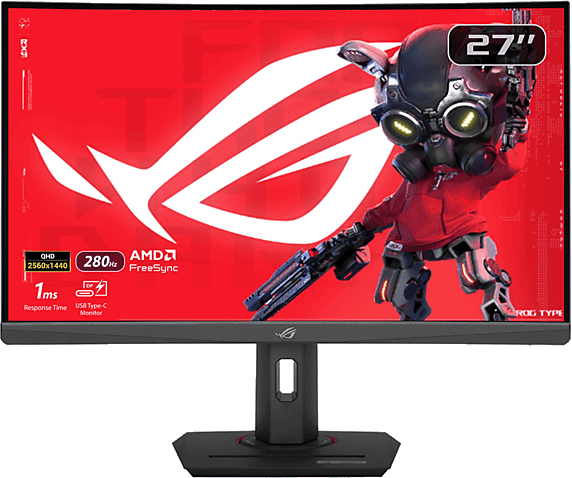 Monitor gaming - ASUS ROG Strix XG27WCMS, 27 " WQHD, Curvo, 280 Hz, 1 ms, VA, Altura ajustable, Negro