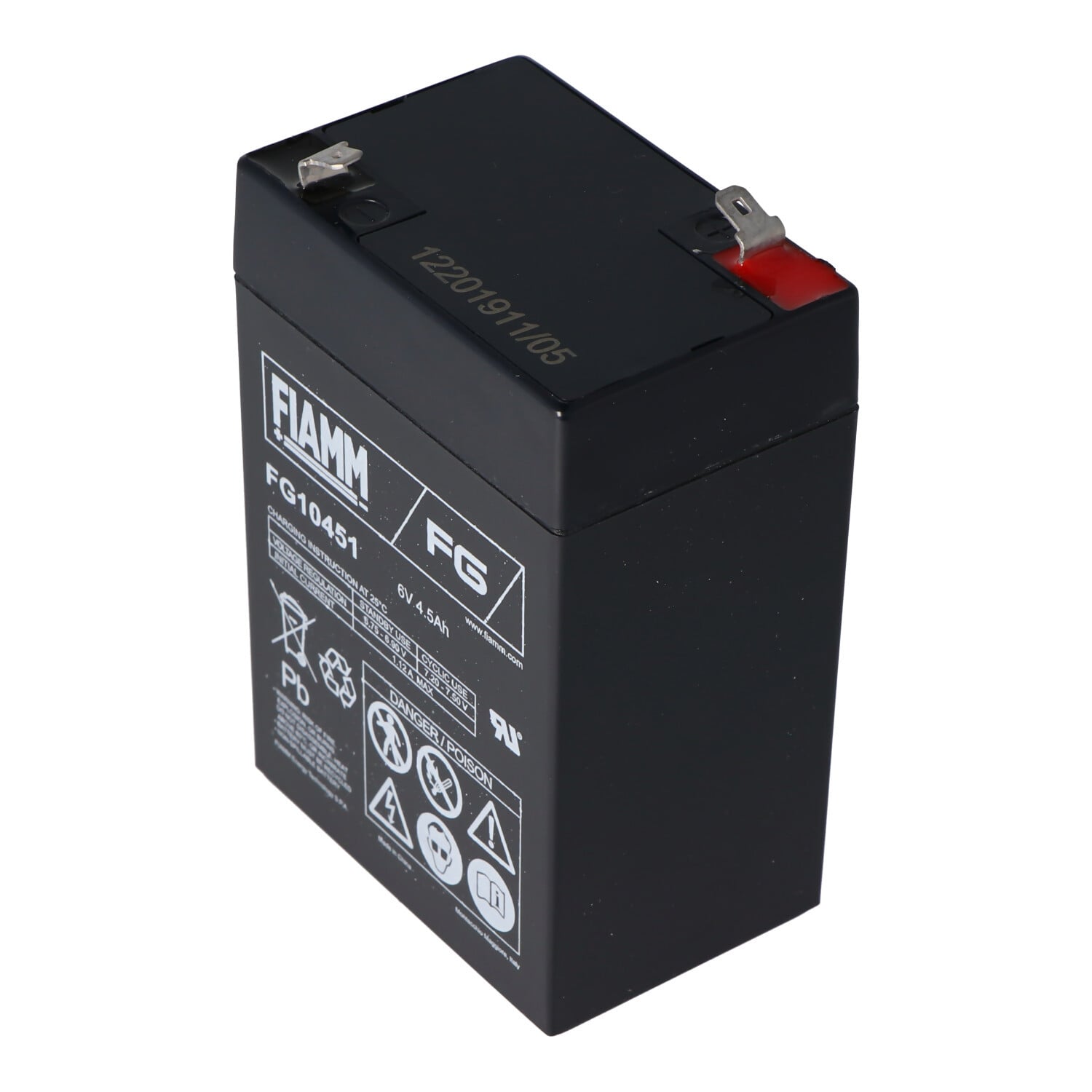 Fiamm 6V batterij voor Peg Perego voertuigen, 4500mAh, zonder kabel