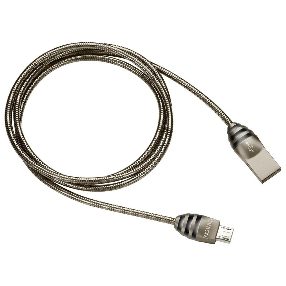 Canyon CNS-USBM5DG USB-A naar Micro-USB-A USB 2.0 kabel, 1 meter, Zwart/Grijs