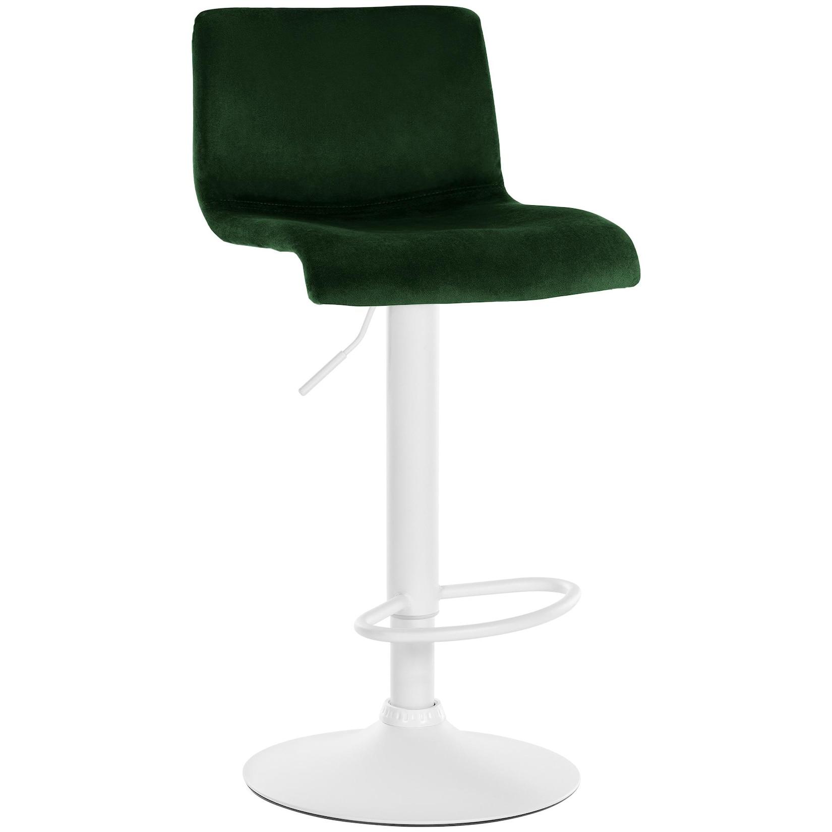CLP Barhocker Hover Samt W - Farbe: grün, Gestellmaterial: Metall matt weiss