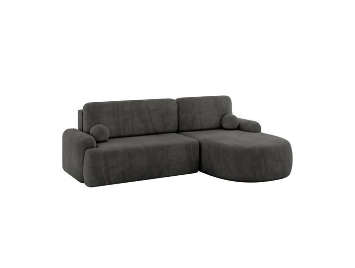 ECKSOFA mit Schlaffunktion und Bettkasten LIRA-L - 264x172x89 Dunkelgrau