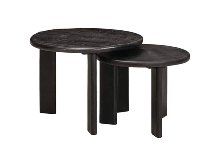 LKJephalotrope 2er Set Nesting Couchtische Weiß Massivholz Mango Platzsparender Beistelltisch 2er Set aus massivem Holz, ideal für Wohnzimmer und Schlafzimmer als stilvolle Ablage.