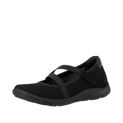 Riemchenballerina REMONTE, Damen, Gr. 36, Leder Textil, schwarz, Lederimitat, Textil, Basic, Schuhe Riemchenballerina, Klettschuh, Slipper mit Lite´n Soft-Ausstattung