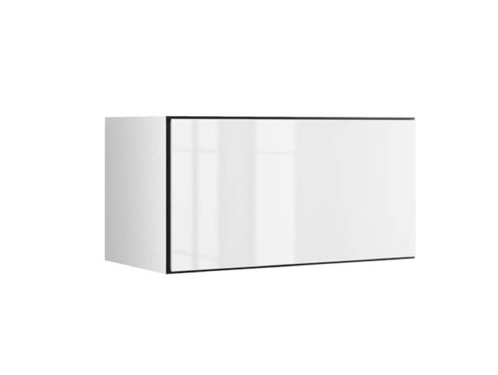 BMG Möbel Schranksystem Modul+ offen oder geschlossen Aufbewahrung individuell montierbar als Regal oder Schrankset Lowboard oder Sideboard wandhängend (Weiß Hochglanz, 38 x 76 cm Klappe)