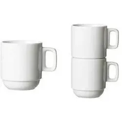 Ritzenhoff & Breker, Tasse, Kaffeebecher BIANCO, weiss, 245 ml aus Porzellan, spülmaschinenfest, Höhe: 90 mm, stapelbar (245 ml, 1x)