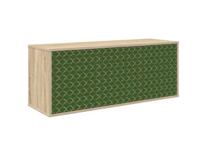 GKMBCVDFR Wandmontierter TV-Schrank GELEEN 102 x 33 x 40 cm Sonoma-Eiche Holzwerkstoff, wandmontiert, viel Stauraum, dekoratives Muster, pflegeleicht