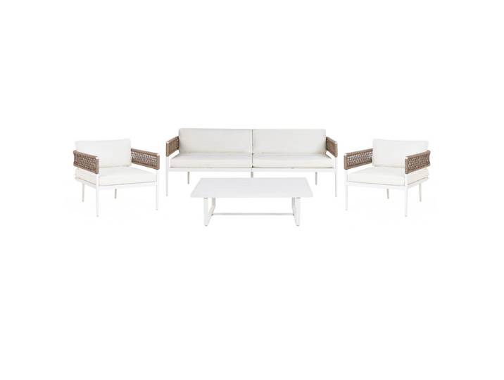 LOUNGE-SET 4-sitzer Symmetrisch Aluminium Weiß Serla