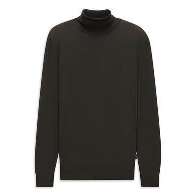 Rollkragenpullover BUGATTI "Regular Fit", Herren, Gr. L, 80, braun, 100% Wolle, unifarben, regular fit, Pullover Rollkragenpullover, Regular Fit Wolle Feinstrick