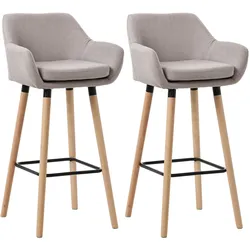 CLP 2er Set Barhocker Grant Stoff   Farbe: taupe