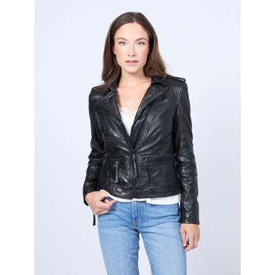 Lederjacke MUSTANG "31021544", Damen, Gr. L, schwarz, Obermaterial: 100% Lammleder. Innenseite: 100% Baumwolle. Ärmelfutter: 100% Polyester, Jacken