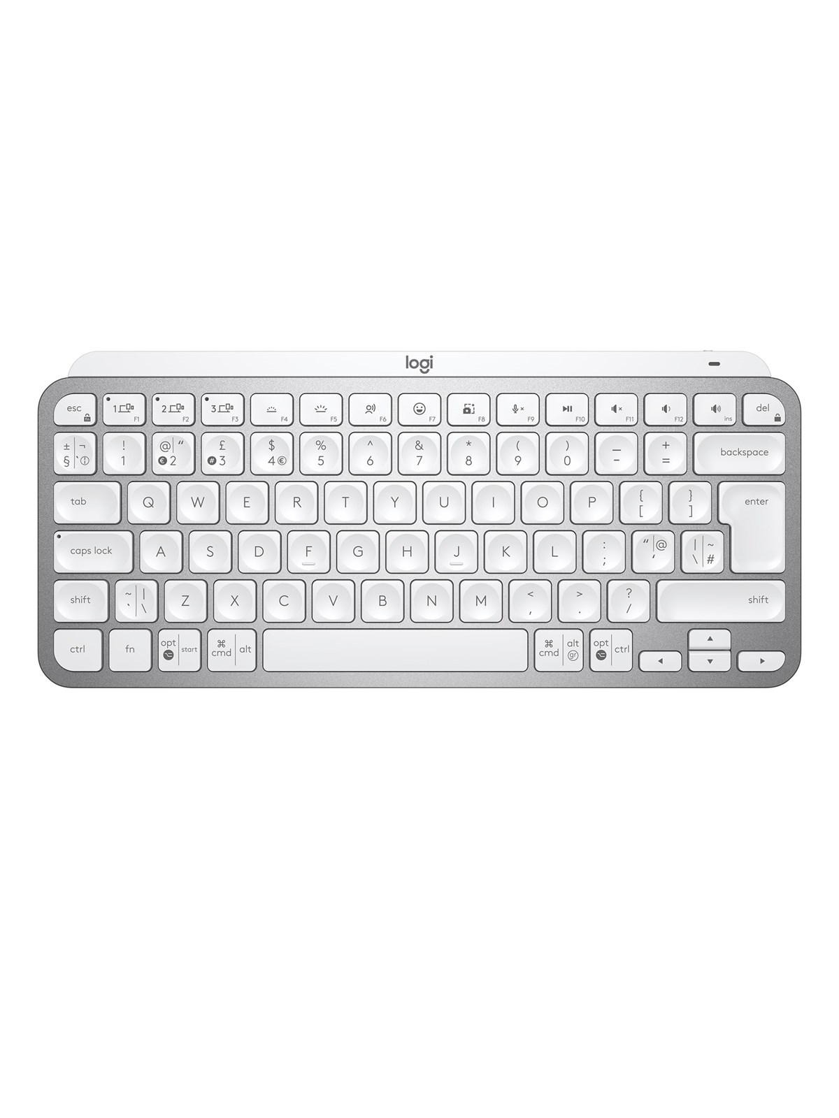 Logitech MX Keys Mini Minimalist Wireless Illuminated Keyboard - Pale Grey - US - Tastatur - Englisch (US) - Grau