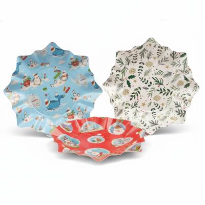 VEPATIM 10 Gebäckschalen Plätzchenschalen für Weihnachtsgebäck Pappe Ø 28 cm verschiedene Motive