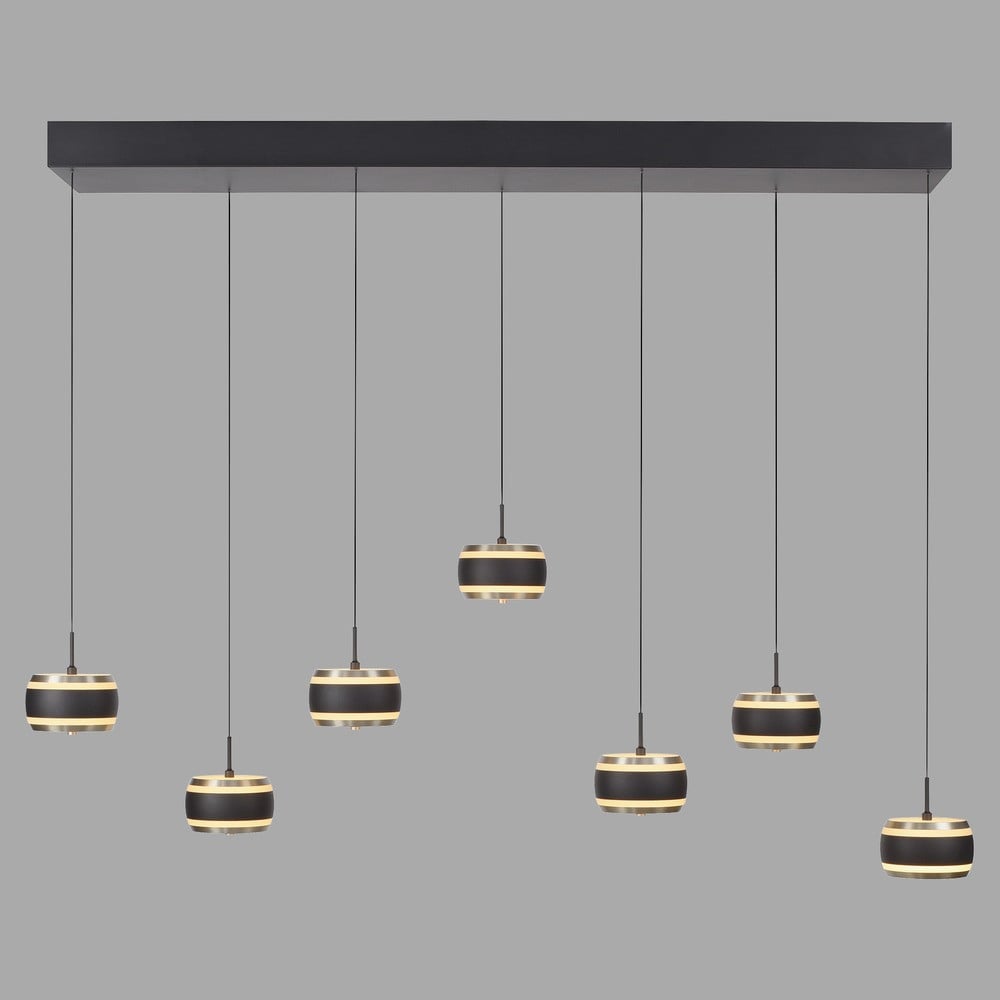Paul Neuhaus Pure Falling Rings LED hanglamp - Black - 132 cm