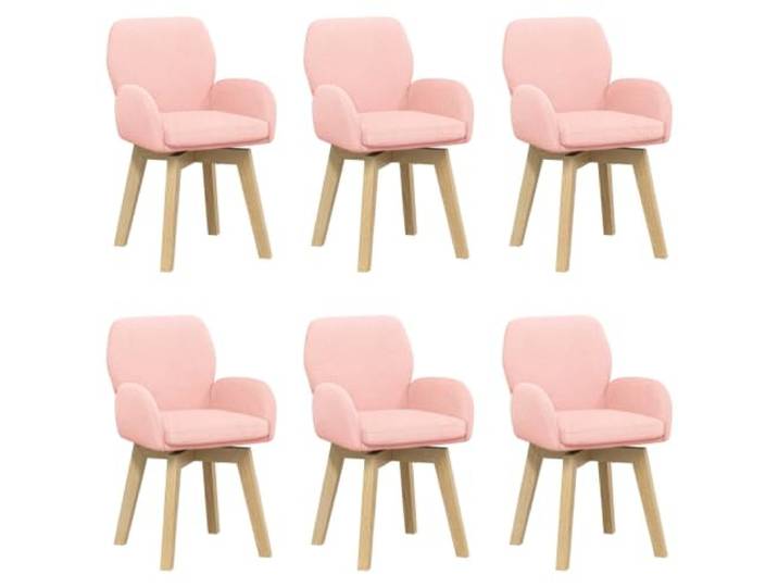 Foknhdi 6er Set Drehstuhl Esszimmer, Bouclé Polsterstuhl Rosa mit Armlehne 360-Grad Drehbarkeit und weiche Schaumstoffpolsterung für entspannte Stunden im heimischen Wohnbereich oder Gästezimmer.