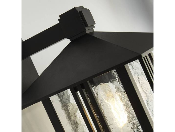 Searchlight Außenwandleuchte Venice, dimmbar, schwarz, Aluminium, Wandlampe