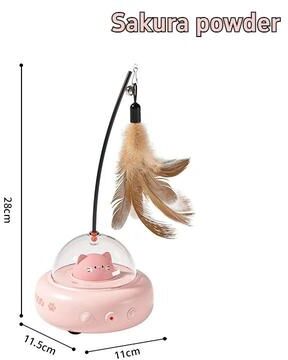 Inspired Finds Smart UFO Cat Teaser Toy With Replaceable Feather pink