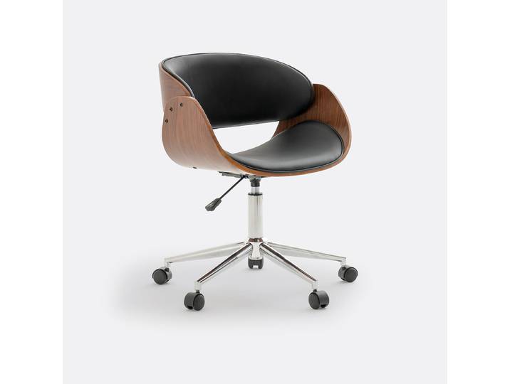 LA REDOUTE Fauteuil de bureau à roulettes, Zoran Marron Noyer,Noir
