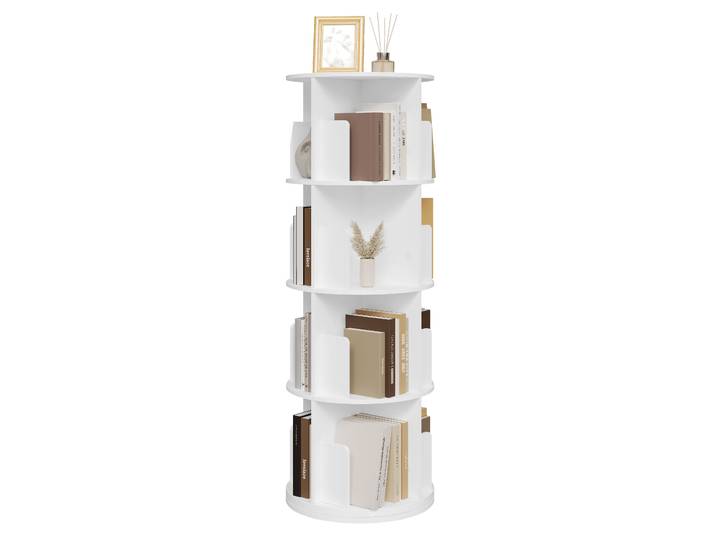 EUGAD Étagère rotative à 360° à 4 niveaux, bibliothèque sur pied, étagère d'angle pour salon, chambre, bureau, 44x127,4 cm