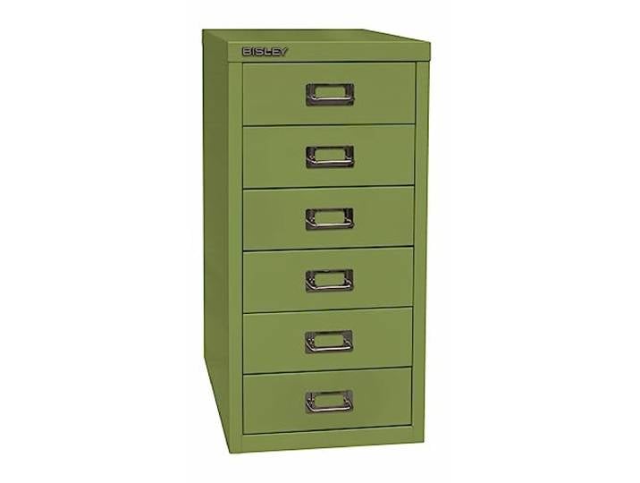 Bisley Multidrawer Schubladenschrank aus Metall mit 6 Schubladen DIN A4 ohne Sockel - Farbe: Grün