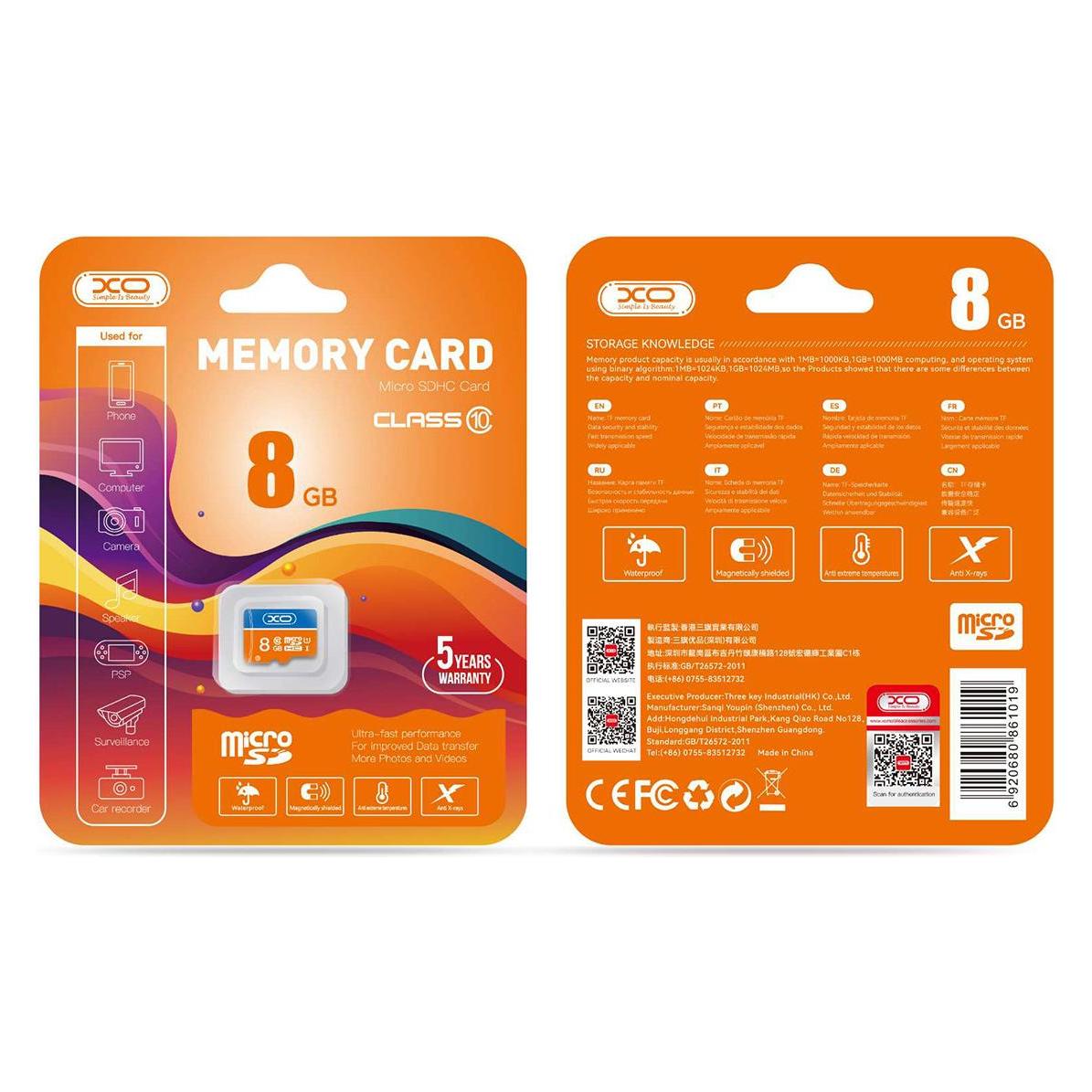 xO memory card 8GB microSDHC cl. 10 (8 GB, microSDHC, UHS-I) (56599632)
