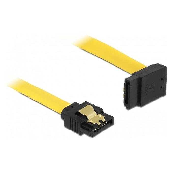 Delock SATA-3 Kabel: 50cm, Metall Clip,gelb (50 cm, SATA III) (82810)