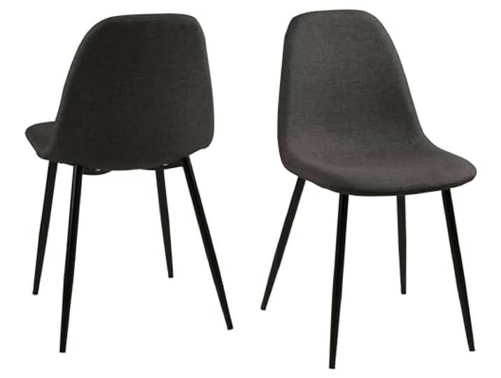 möbelando Polsterstuhl >Wilma< (4er-Set) in Grau, Stoff, Stahl - 44,5x84x56cm (BxHxT)