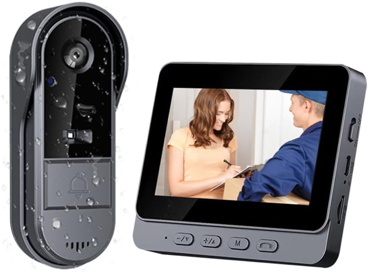 3M Video Intercom Draadloze Video Deurbel met Camera en Nachtzicht in het Zwart