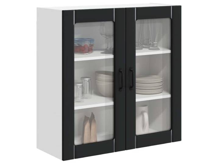 vidaXL Wandglas-Schrank Lucca Schwarz 80 x 31 x 80 cm Holzwerkstoff