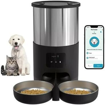 Uplift Essentials 4.5L Tuya Smart App Automatic Pet Feeder And Fountain Station black