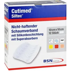 Cutimed Siltec Schaumverband 10x10 cm nicht haftend
