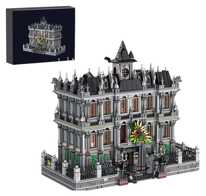 Bausatz Gotisches Psychiatrisches Krankenhaus - MOC 613002 - 7527 Teile - Modulare Architektur - ABS-Klemmbausteine - Selbstverriegelnde Bausteine - Für Erwachsene - Mit Aufbewahrungsbox