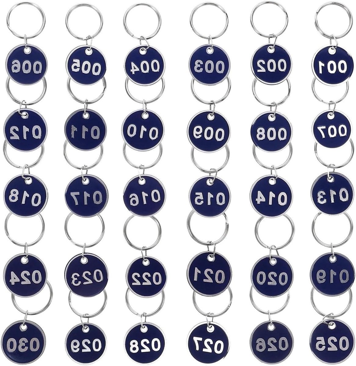 Set van 100 corrosiebestendige metalen nummerlabels voor sleutelidentificatie en voorraadbeheer